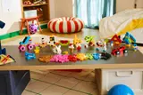 Table of LEGO creations.