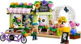 LEGO Flower Shop with minifigures and bike.