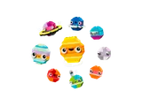 Collection of friendly LEGO planets.