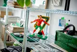 LEGO Ronaldo on a shelf.
