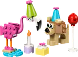 Brick-built party animals and treats.