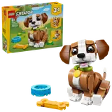LEGO Creator box and main puppy model.