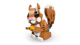 Close-up of LEGO squirrel model.