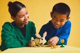 Creative play with LEGO bunny.