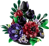 Assembled LEGO Dark Flower Arrangement