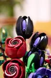 Close-up of LEGO roses and tulips