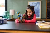 Girl playing with submarine.