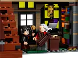 Harry and Ollivander in wand shop.