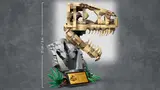 LEGO T. rex skull height measurement.