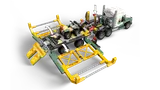 Overhead view of truck with ATV loaded, ramps folded.