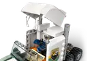 Close-up of truck cab with opening roof.