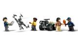 Minifigures, drone, and ATV from the set.