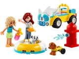 LEGO Friends Dog-Grooming Car set with minifigures and dogs.