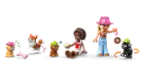 LEGO Friends minifigures and animal figures.