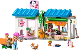 LEGO Friends Dog Treats Bakery set with characters and animals.