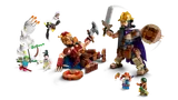 Giant Dorry falling mid-battle, Brogy poised.