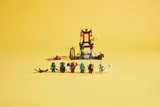 Ninjago set and characters displayed