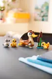 LEGO duck family on a table.