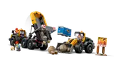 Dump truck tipping, loader scooping.