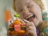 Girl laughing with Durrr Burger.