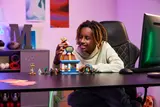 Kid playing with Durrr Burger set.