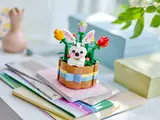 LEGO Easter Basket model on a desk.