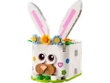 White LEGO Easter bunny with floral crown.