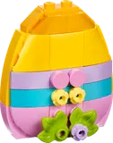 LEGO decorated egg (yellow/orange).
