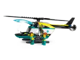 Helicopter with open canopy.