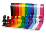 LEGO Everyone Is Awesome set, minifigures and rainbow backdrop.