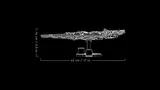 Blueprint showing LEGO Executor Super Star Destroyer dimensions.