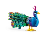 Side view of LEGO peacock.