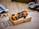 Race car on makeshift track.
