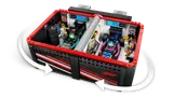 Closed F1 garage for storage.
