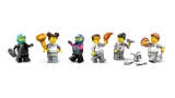 Six LEGO F1 team minifigures.