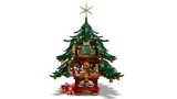 LEGO Christmas tree revealing interior scenes.