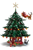 LEGO Family Christmas Tree set with minifigures and Santa's sleigh.