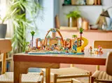 LEGO Friends Beach Resort set displayed on a wooden table.