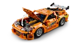 LEGO Technic Supra with open hood.
