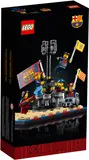 Back of LEGO FC Barcelona Celebration set (40485) box showing dynamic minifigure.