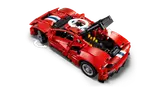 Engine bay open on Technic Ferrari 488 Pista.