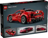 Back of Technic Ferrari 488 Pista box with dimensions.
