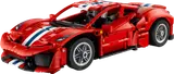 Red Ferrari 488 Pista Technic car with racing stripes.