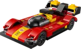Built LEGO Ferrari 499P hypercar model.