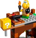 Fortress top close-up with Koopa, Bob-omb, and question block.