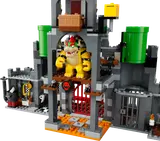 Inside Bowser's Castle with Bowser and interior details.