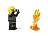 Minifigure spotting fire with binoculars.