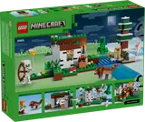 Back of LEGO Minecraft set box showing features.