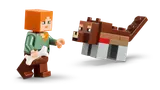 Alex tames a wolf in LEGO Minecraft.