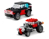 Angled view of two alternate cars.